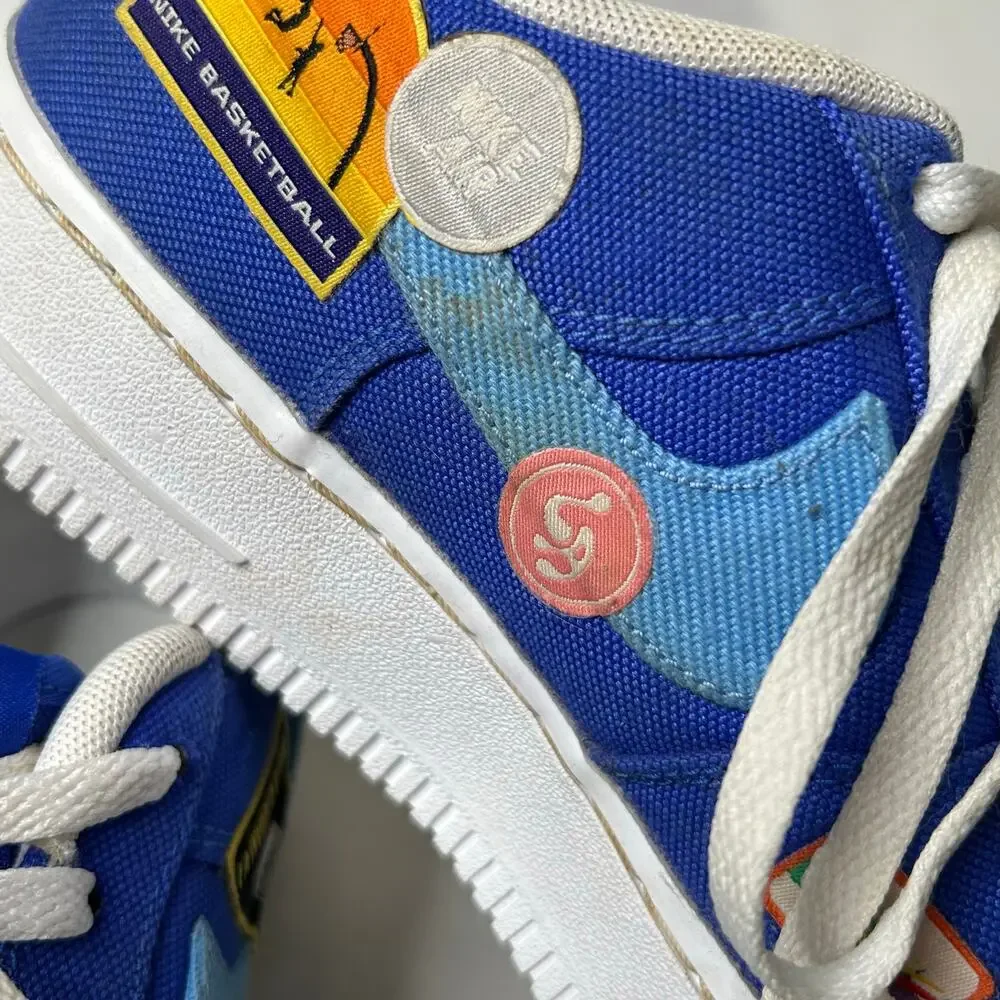 Nike Air Force 1 '07 Los Angeles Patched Up Racer Blue Size 6.5Y DX2308-400
